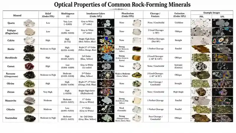 Common Minerals in Optical Mineralogy