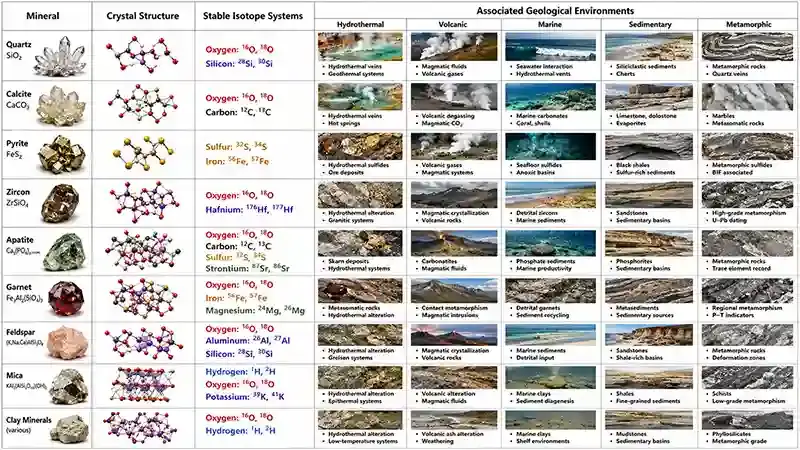 Common Minerals Used in Stable Isotope Studies