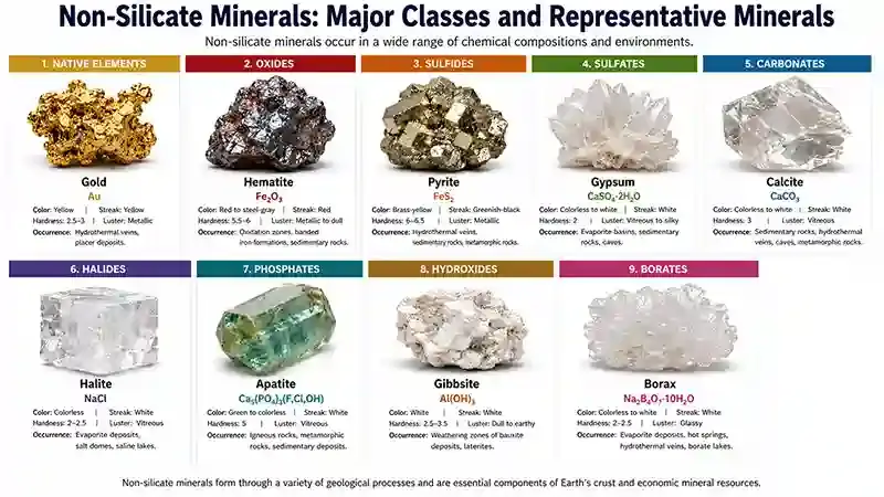 Major Groups of Non-Silicate Minerals