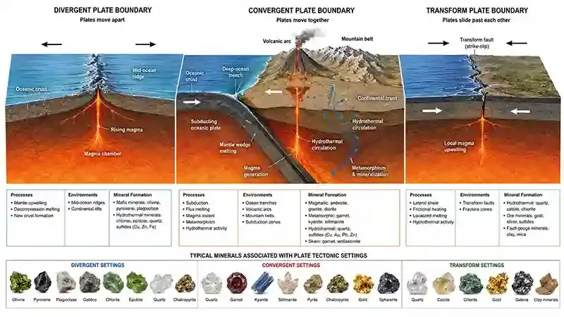 Plate Boundaries and Mineral Formation