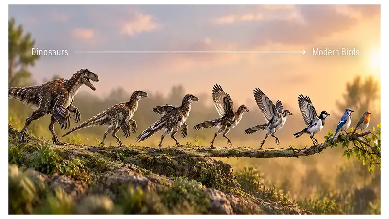 Evolutionary transition from ancient avian dinosaurs to modern birds