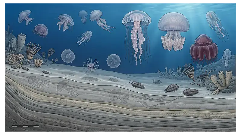 Ancient jellyfish-like fossils and modern Scyphozoa illustrating the evolutionary history of true jellyfish