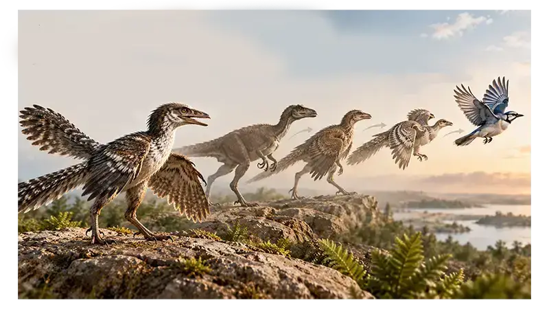 Archaeopteryx illustrating the evolution of birds from theropod dinosaurs