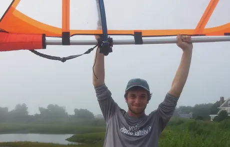 Connor Connor Shea windsurfed upwind from Martha's Vineyard to Cuttyhunk Island and then back.