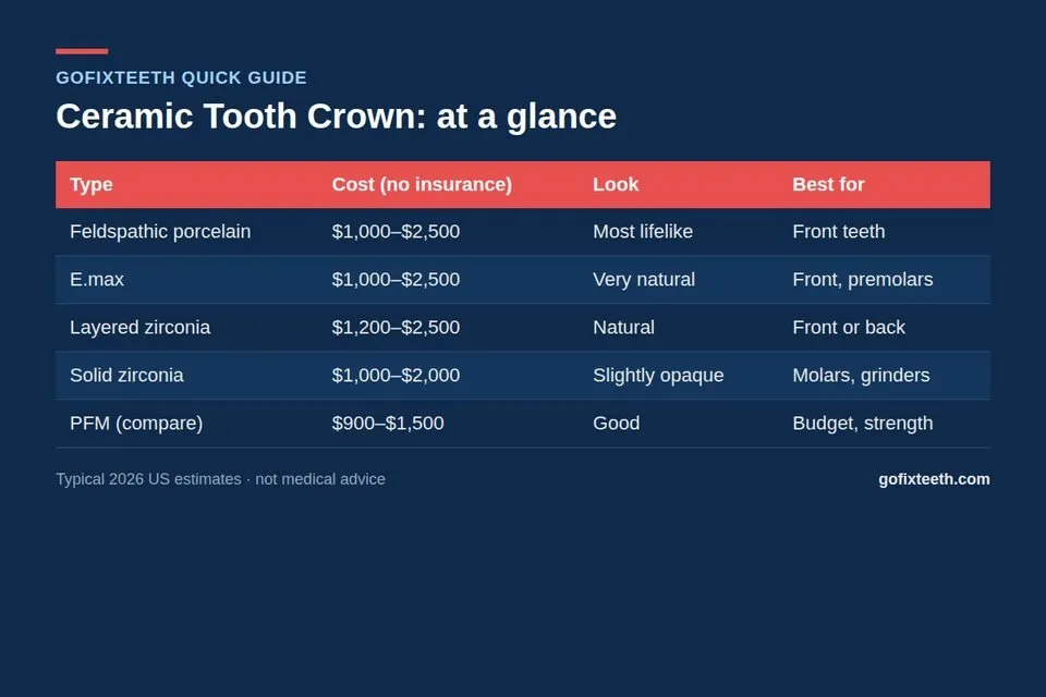 Ceramic Tooth Crown at a glance