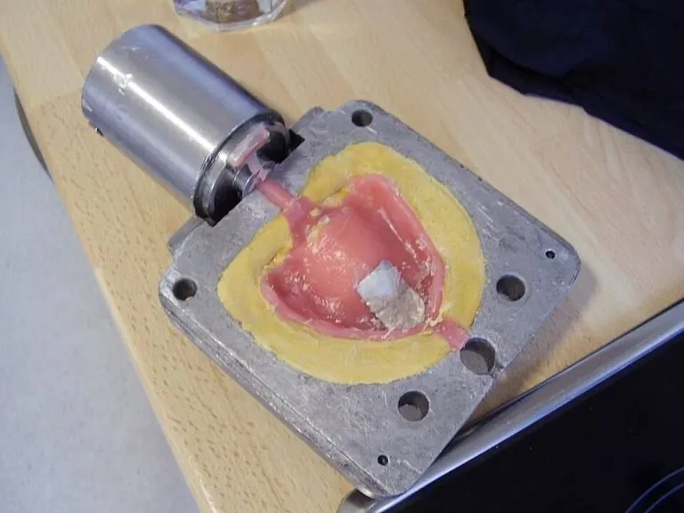A complete denture being made in a dental laboratory