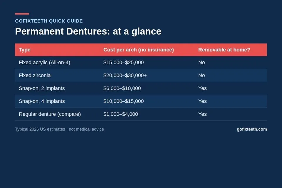 Permanent Dentures at a glance