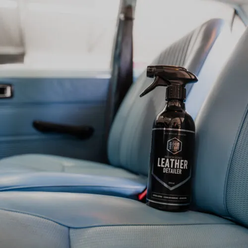 Quick maintenance of leather car seats with Good Stuff Leather Detailer