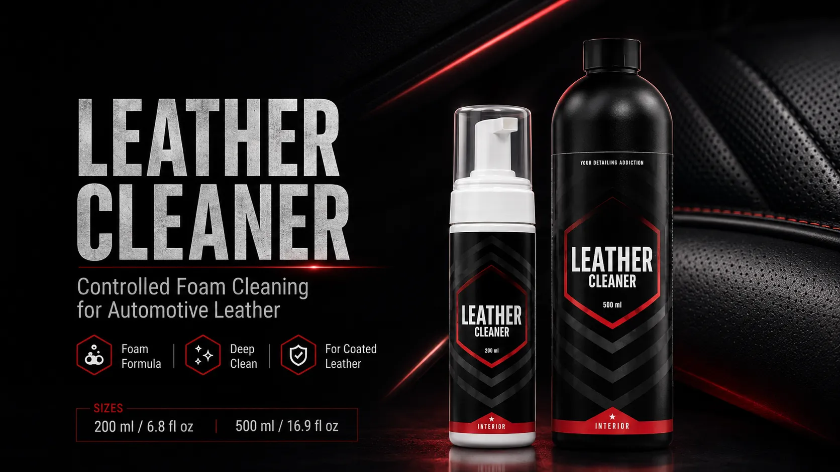 Banner del limpiador de cuero para coche Good Stuff Leather Cleaner