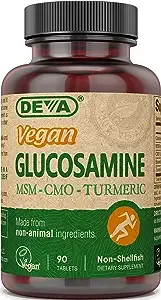 DEVA Vegan Glucosamine MSM & CMO, CMO, Turmeric Extract