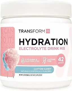 TransformHQ Hydration 42 Servings (Cotton Candy) - Electrolytes, Mental Clarity, Vitamins
