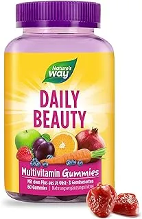Nature's Way Alive! Hair, Skin & Nails Gummies with Collagen, Biotin, Vitamins C & E, Beauty Support*, Strawberry Flavored, 60 Gummies