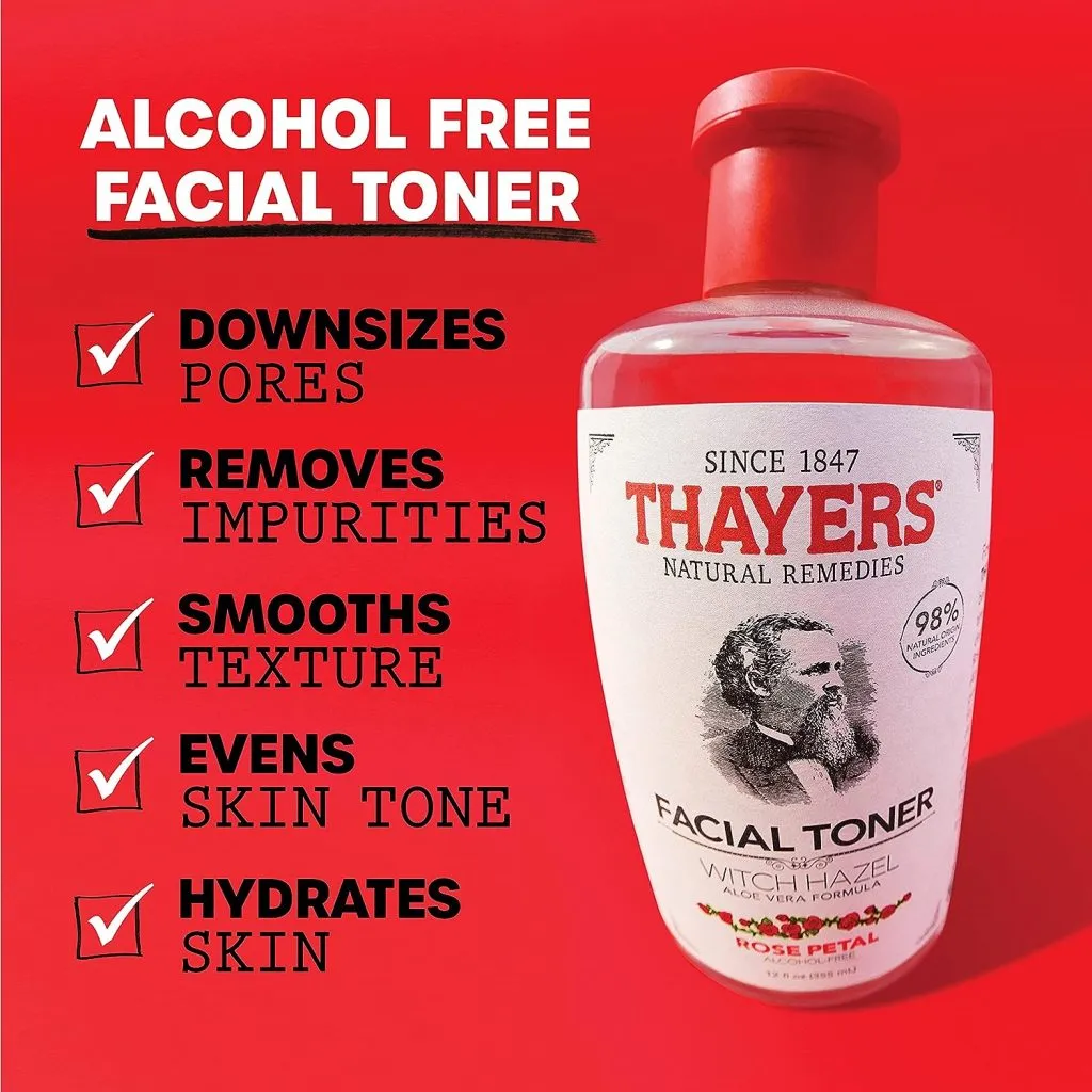 Thayers Alcohol-Free, Hydrating Rose Petal Witch Hazel Facial Toner with Aloe Vera Formula -2