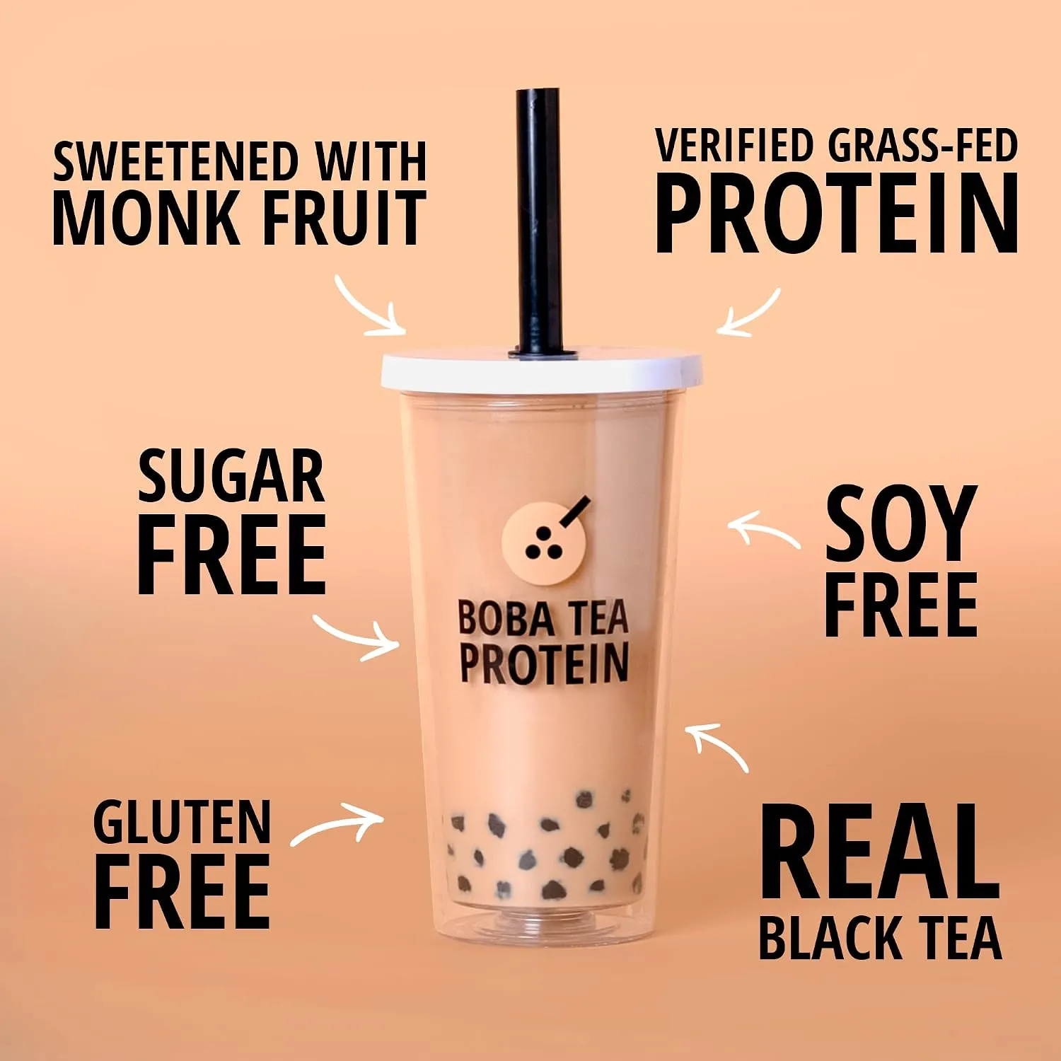 Boba Tea Protein Classic Milk Tea | 25g Grass-Fed Whey Protein Isolate Powder | Gluten-Free Soy-Free Bubble Tea Protein Drink | Real Ingredients Lactose-Free Protein Drink | 25 Servings Boba Tea Protein Classic Milk Tea | 25g Grass-Fed Whey Protein Isolate Powder | Gluten-Free Soy-Free Bubble Tea Protein Drink | Real Ingredients Lactose-Free Protein Drink | 25 Servings