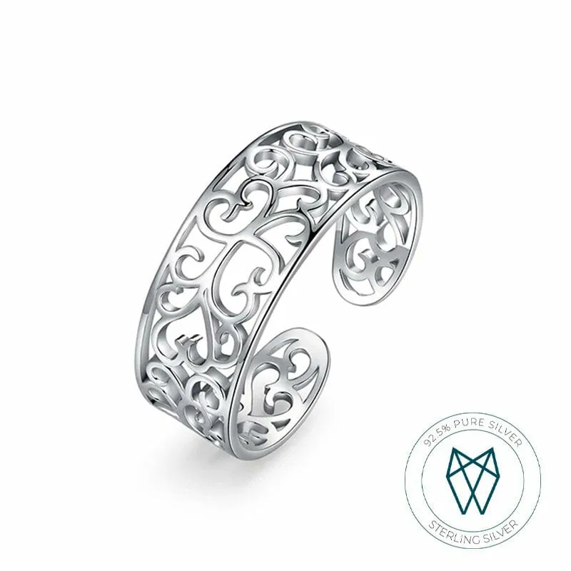 0148 silver filigree toe ring