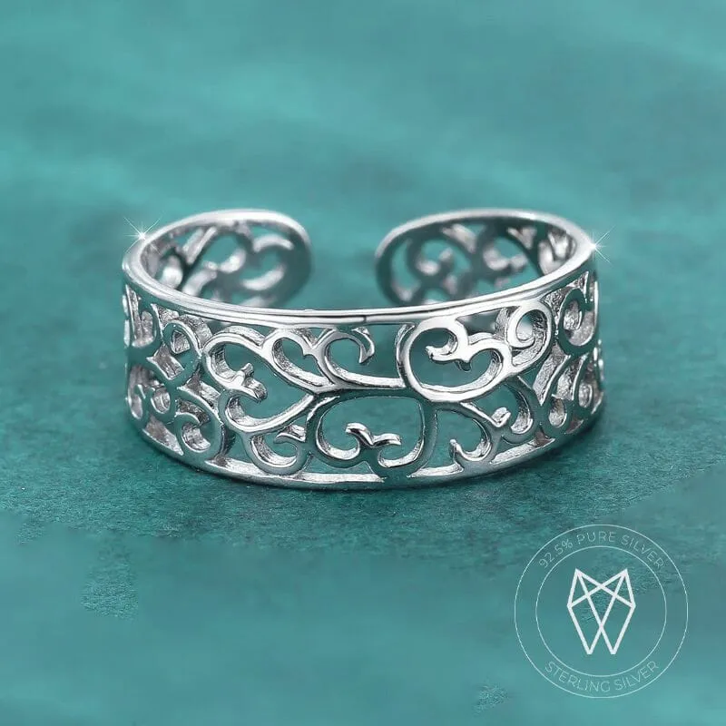 0148 silver filigree toe ring