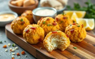 Käsige Speck-Blumenkohl-Reisbällchen Rezept