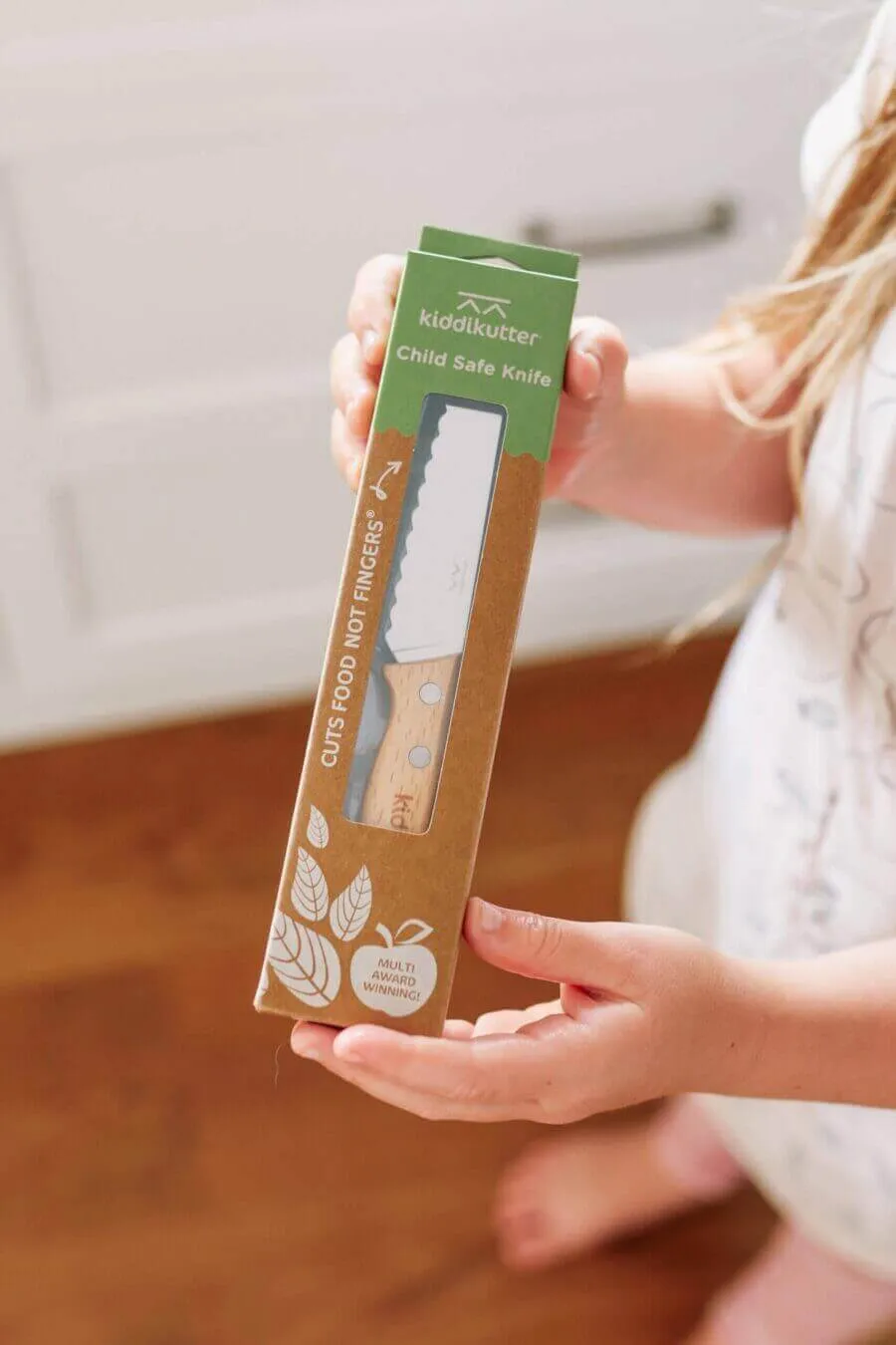 kiddikutter wooden kids knife in packaging
