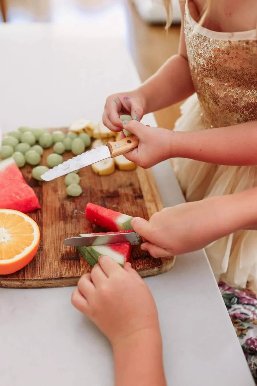 kiddikutter wooden childs knife cutting fruit