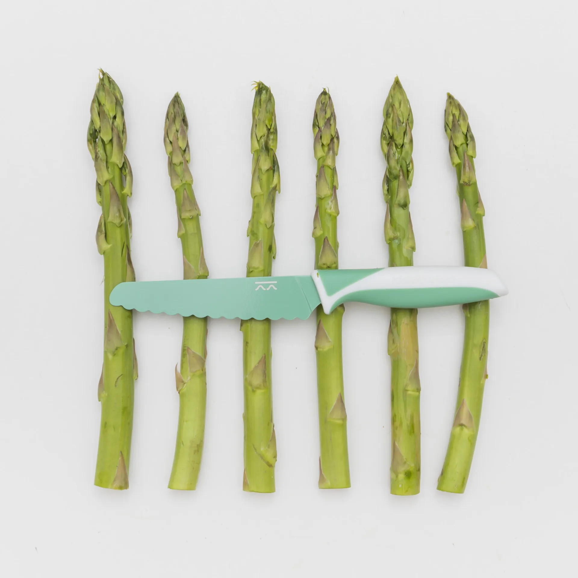 Sea Green KiddiKutter with asparagus