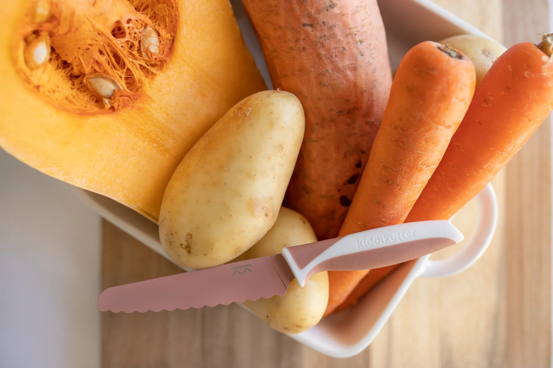 Dusky Rose KiddiKutter with pumpkin and carrots