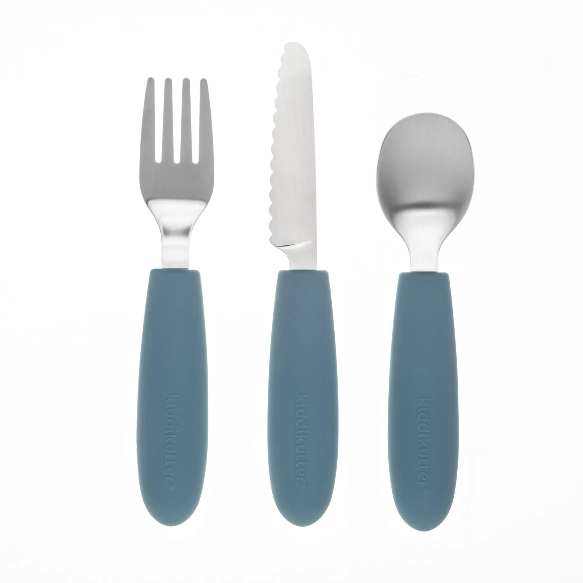 Blue kids fork, knife and spoon