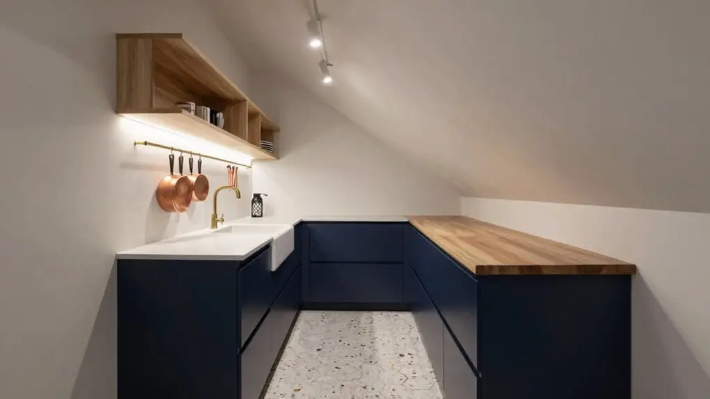 ceiling tall corner kitchen storage