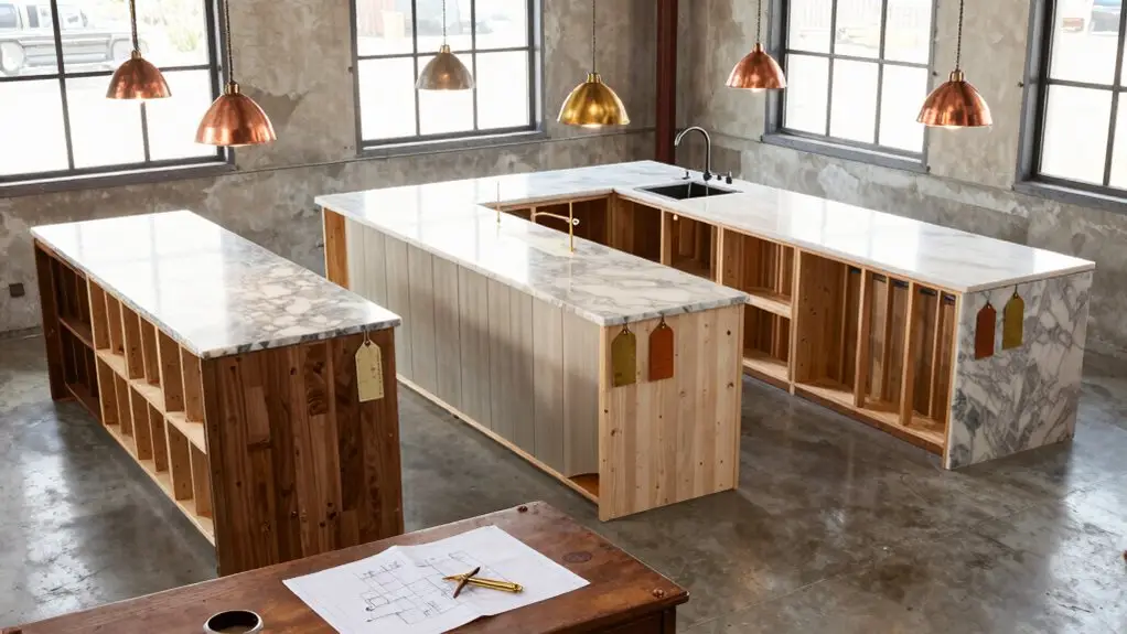 island kitchen layout cost differences