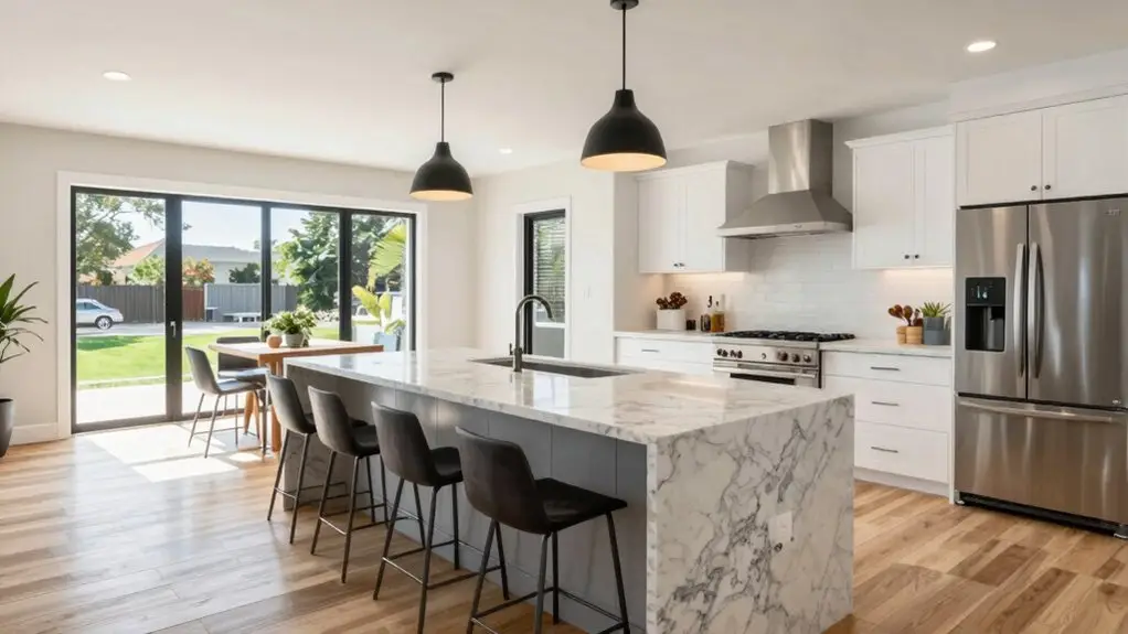 kitchen island traffic flow planning