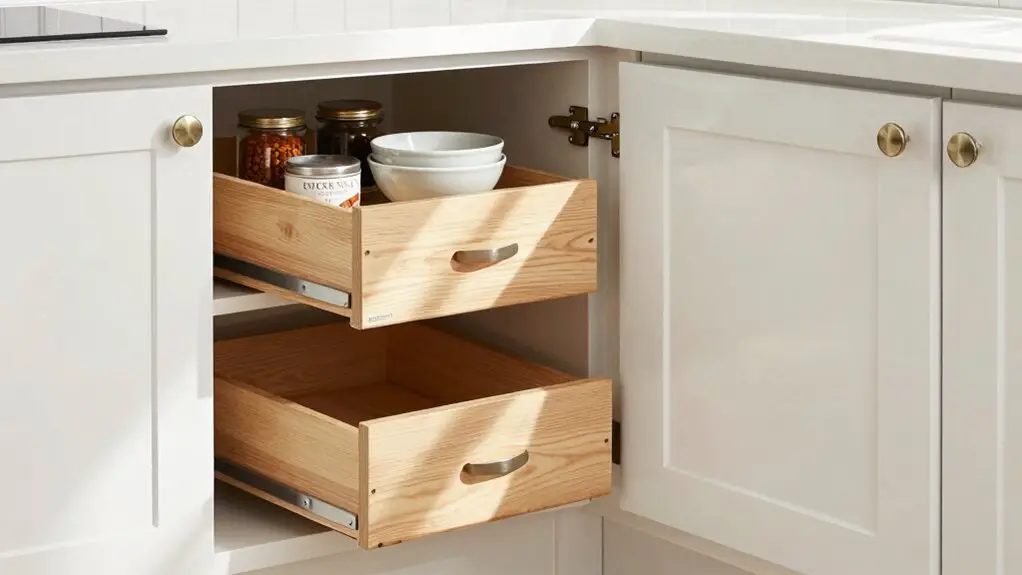 lazy susan blind corner pull outs