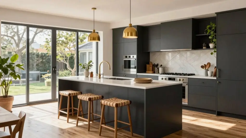 u shaped counter peninsula seating