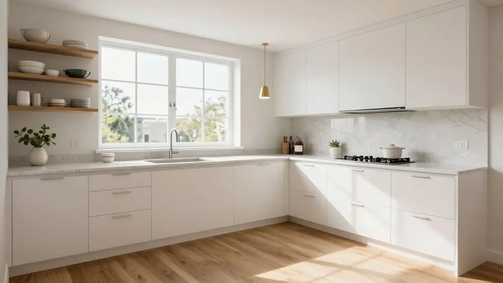 u shaped kitchen storage flow