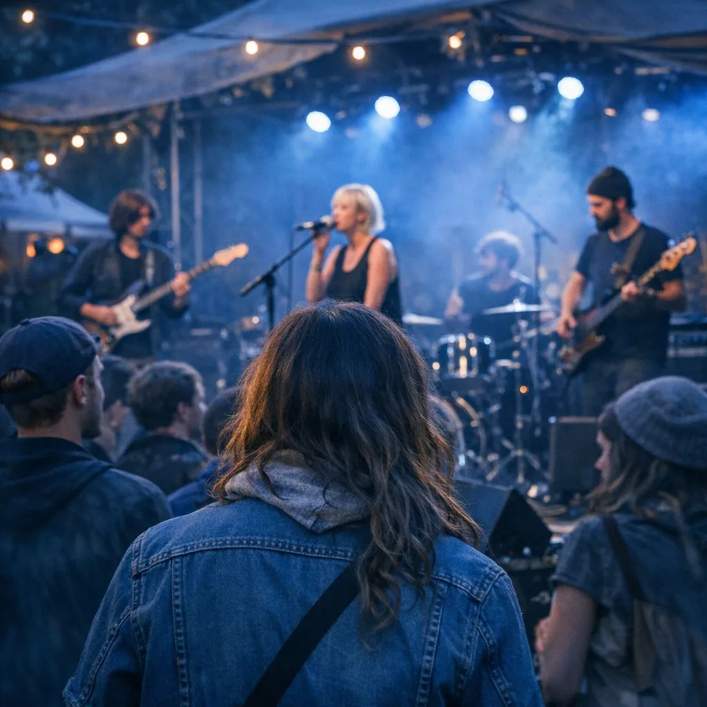 indie music scene in Germany with local artists performing at a festival