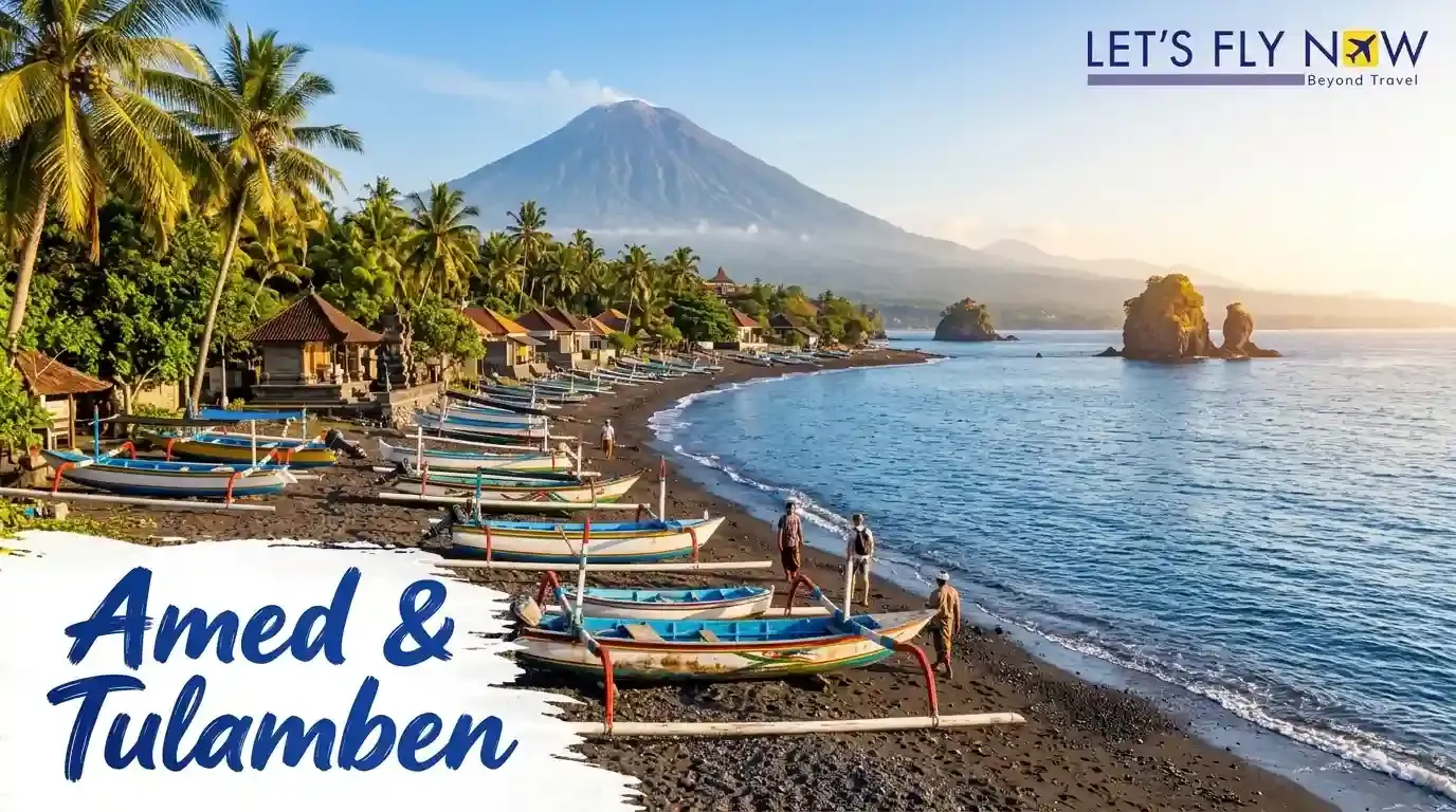 Amed and Tulamben Bali coastline with tropical ocean views