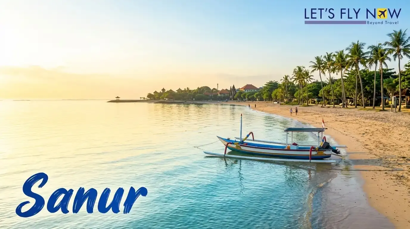 Sanur Bali beach and sunrise along the coast