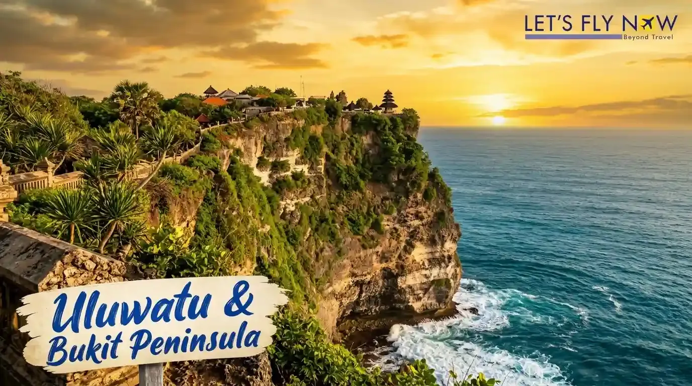 Uluwatu Bali temple overlooking dramatic ocean cliffs