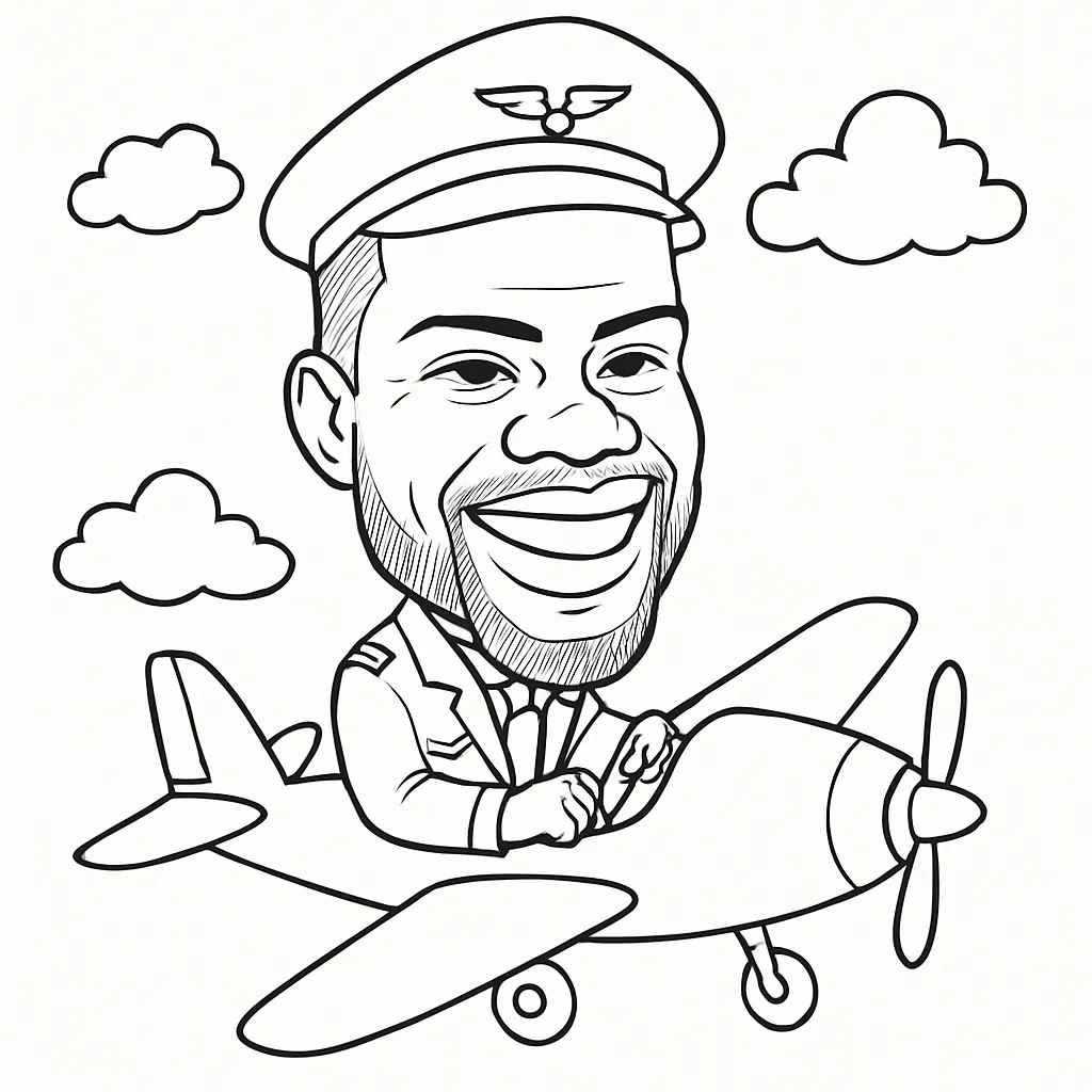 DrawMatic AI Drawing Robots Rendering Live Portraits - Lucky Frog Photo Marketing Airplane Pilot.webp