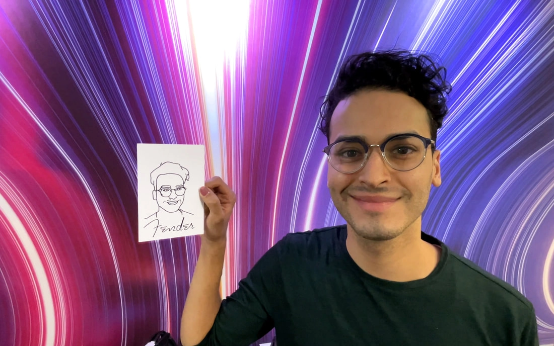 AI-Powered Art Services for Long Beach Convention Center - Lucky Frog Photo Marketing guest-with-sketch-5_orig