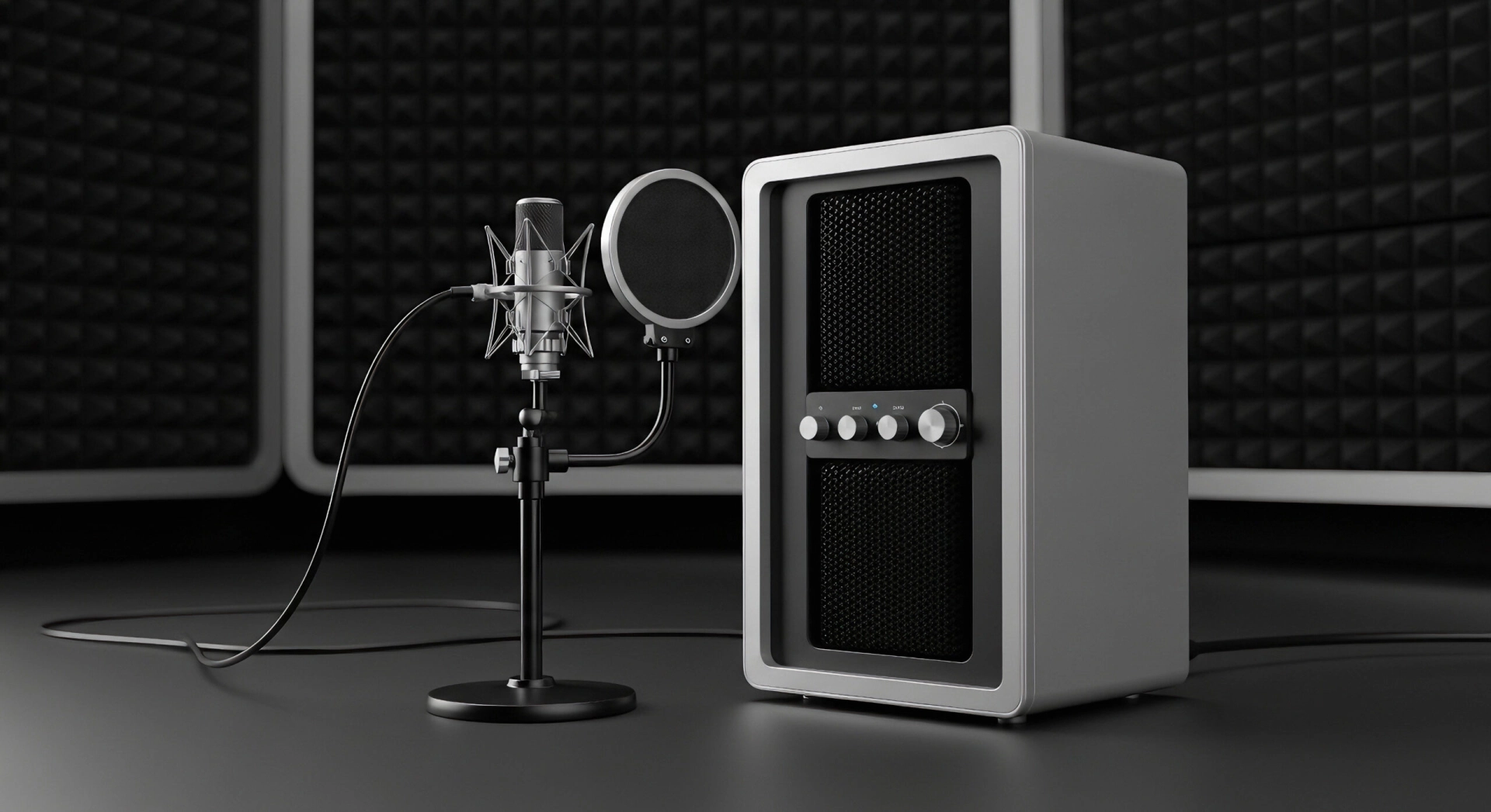 Video Confessional Booth Rental: A Practical Planning Guide - Lucky Frog Photo Marketing smart noise suppressor in a recording booth