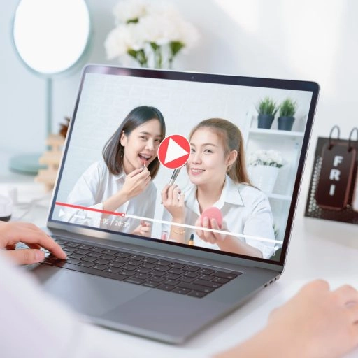 Video Confessional Booth - Lucky Frog Photo Booth | Corporate Event Rentals AdobeStock 332933405 scaled Young Asian woman beauty vlogger video online is showing make up on cosmetics products and live video on laptop. e-learning concept. Young Asian woman beauty vlogger video online is showing make up on cosmetics products and live video on laptop. e-learning concept.