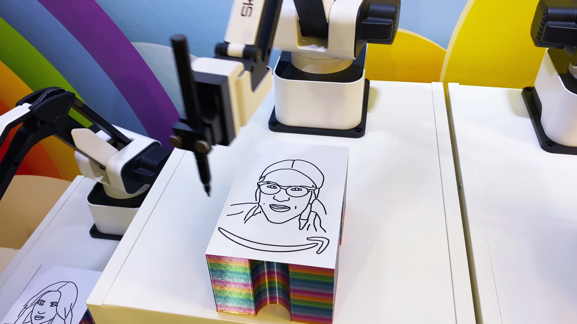 Event AI Sketching Robot Rental Anaheim | Live Robotic Art - Lucky Frog Photo Marketing wedding reception