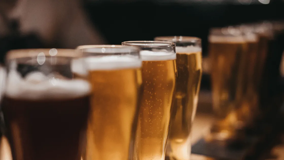 craft beer Colorado summer patio with mountain views