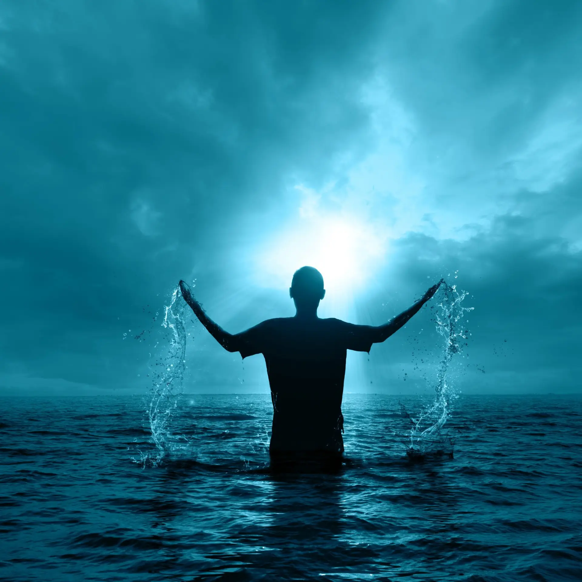 Man in water