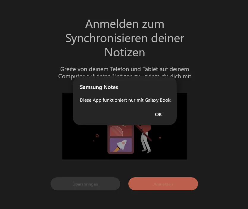 Samsung Notes funktionieren nur auf einem Galaxy Book