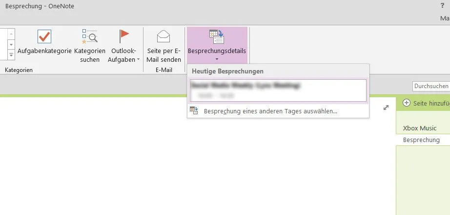 OneNoteBesprechungsdetails