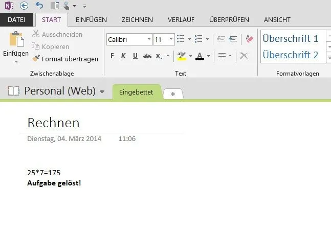 OneNoteRechnen