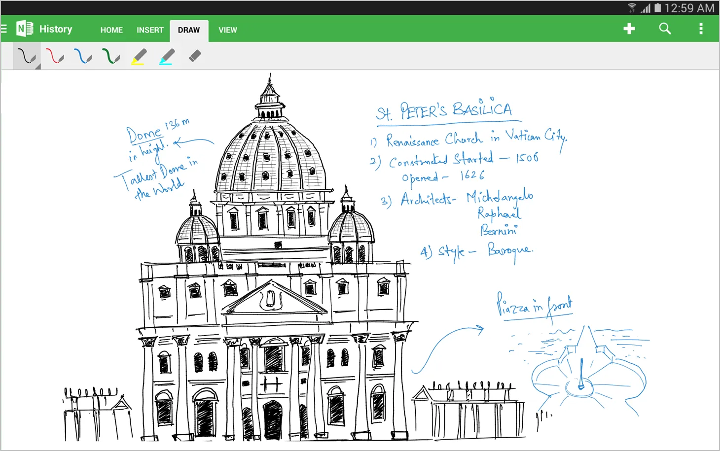OneNote für Android-Handschrift
