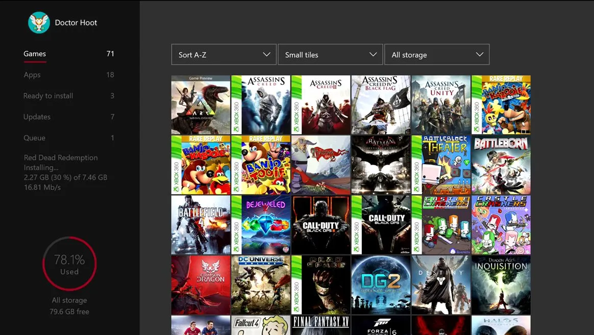 Xbox One Spielebibliothek