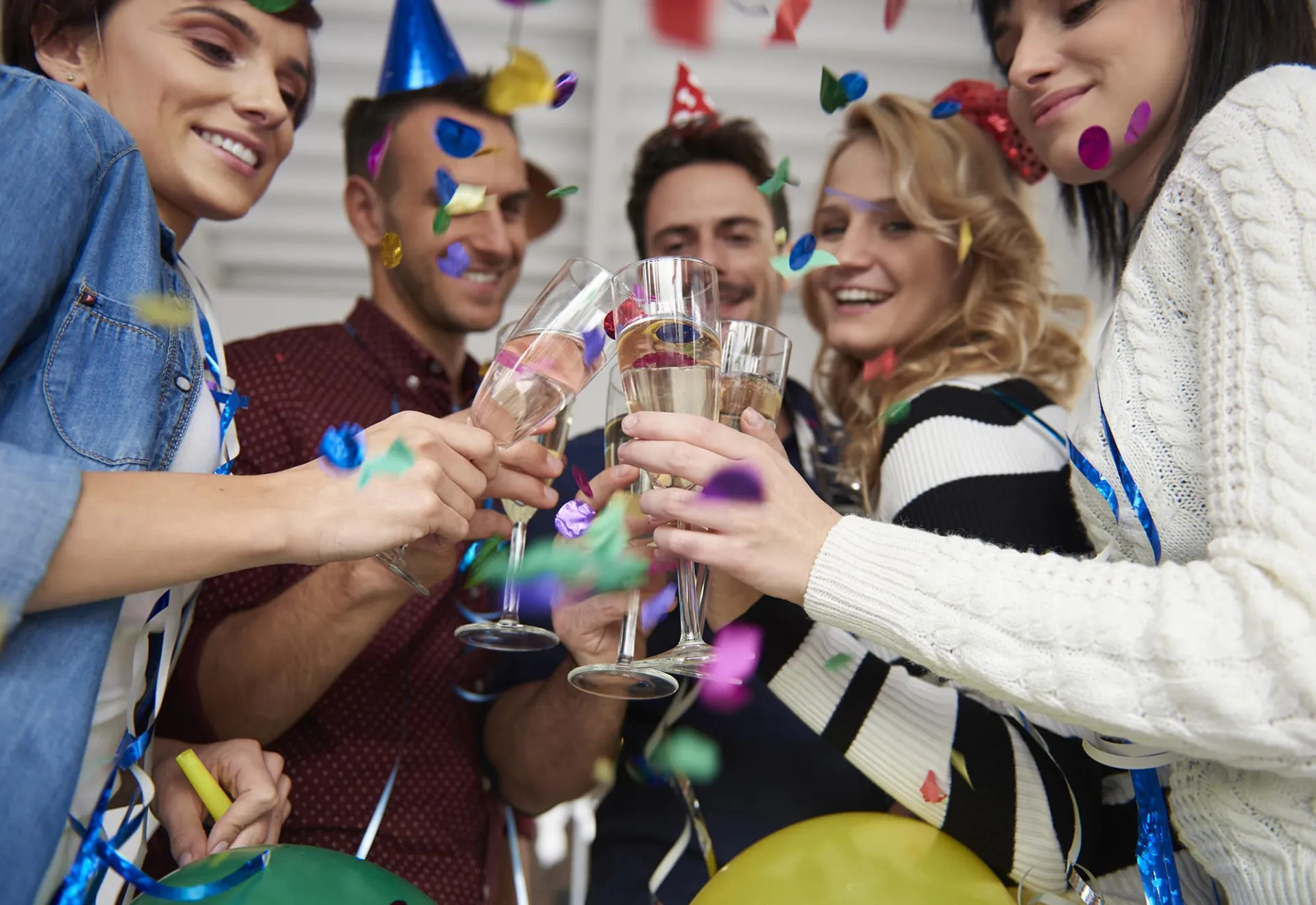 Celebratory toast at the office party