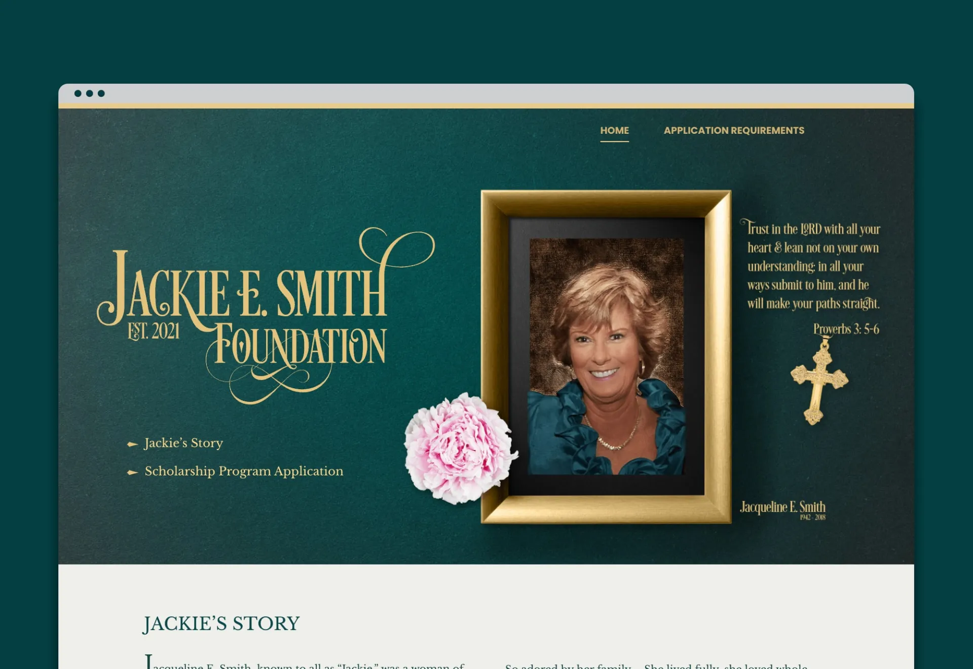 New Custom Website Design for Non-Profit Scholarship Fund